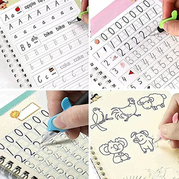 EduGlow™ Magic Practice Copybook Set (Pack of 4)