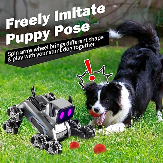 8WD Gesture Sensing Stunt Rc Robot Dog for Kid Boys 8-12, RC Car Toys for Boys