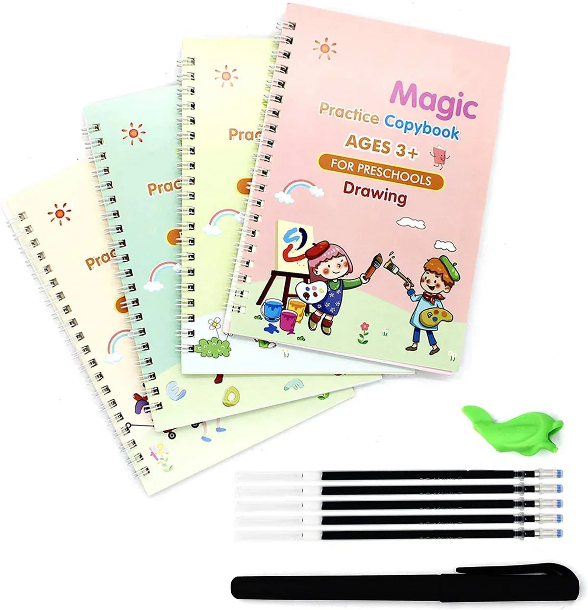 EduGlow™ Magic Practice Copybook Set (Pack of 4)