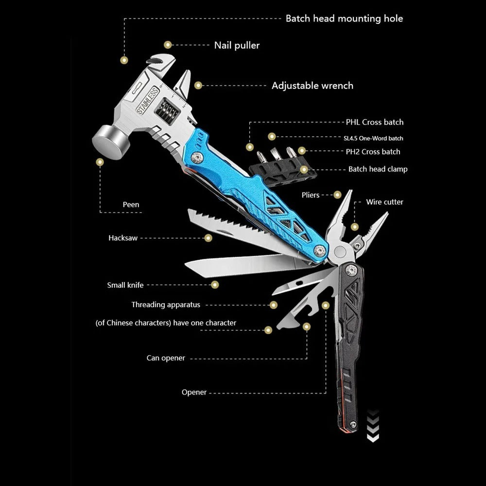Upgraded Hammer Multitool, 18-in-1