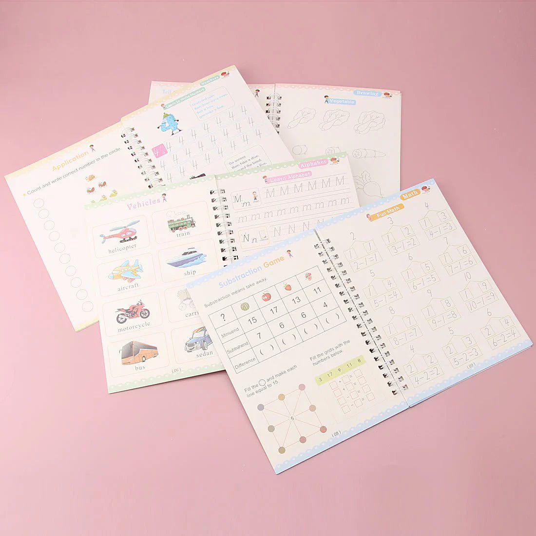 EduGlow™ Magic Practice Copybook Set (Pack of 4)