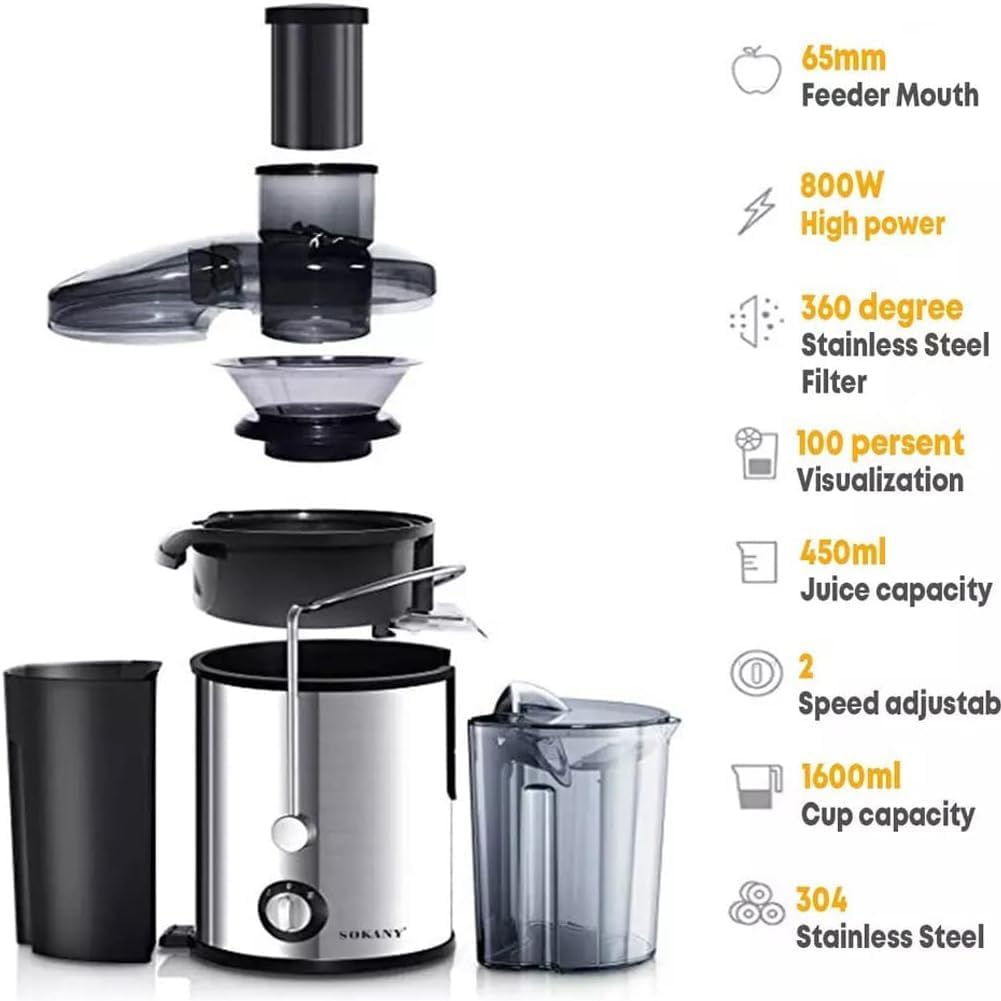 SOKANY SK-4009 4-in-1 Multifunction Juicer with 800W Motor and Stainless Steel Blade